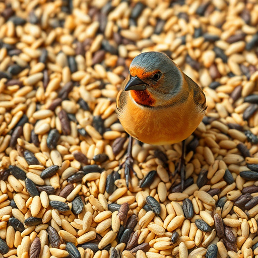 Bird seed scattered on feeder tray