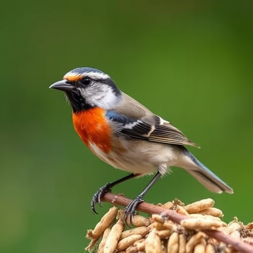 Bird seed scattered on feeder tray