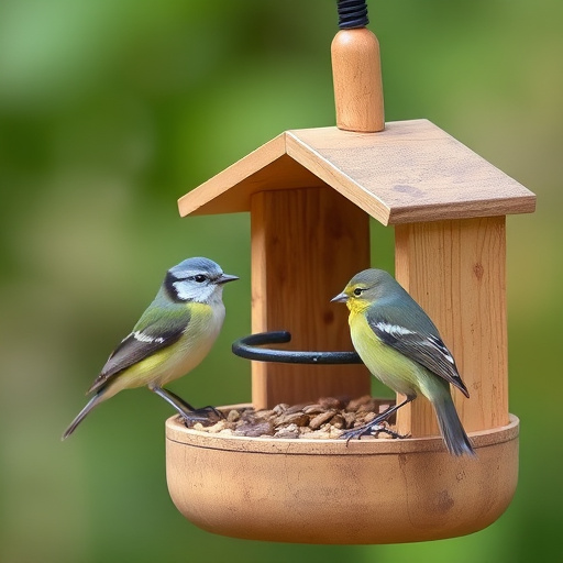 Birds drinking from clean bird bath