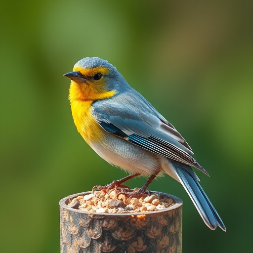 Birds drinking from clean bird bath