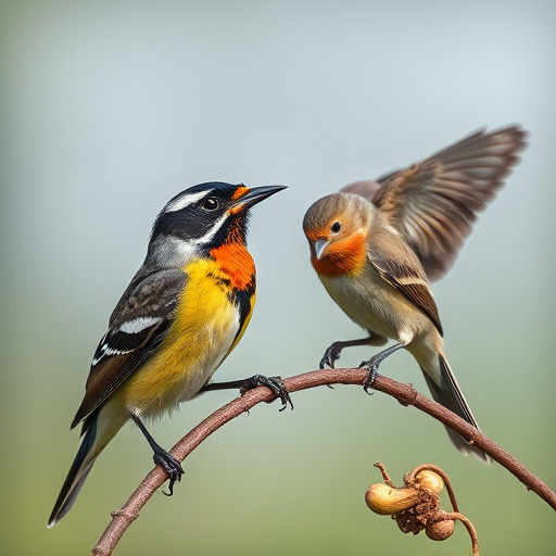 Birds drinking from garden water dish