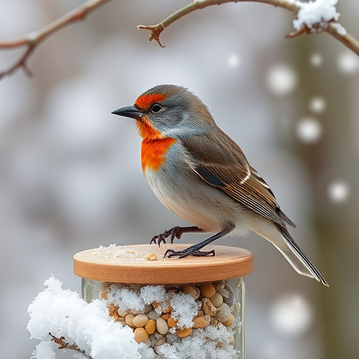 Birds eating peanuts from feeder