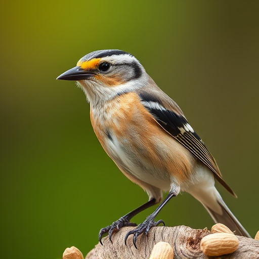Birds eating peanuts from feeder