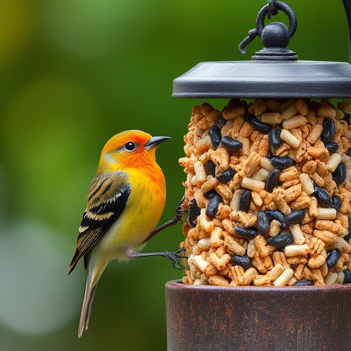 Birds enjoying high-energy suet food
