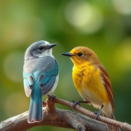 Birds feeding from hanging seed feeder