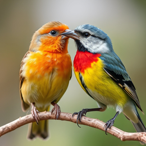 Birds feeding from hanging seed feeder