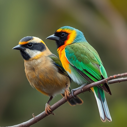 Birds feeding from scattered seed mix