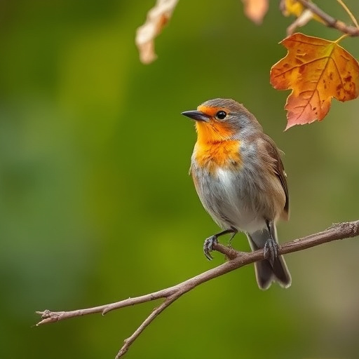 Birds feeding on fallen nuts