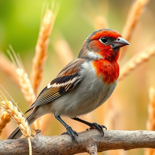 Birds feeding on wheat-free mix