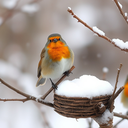 Birds gathered around seed-filled tray
