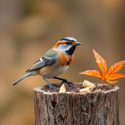 Birds gathering around seed mix