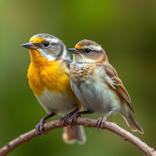 Birds pecking at mixed seed blend