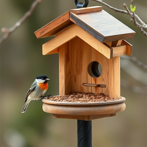 Birds perched on snowy bird feeder
