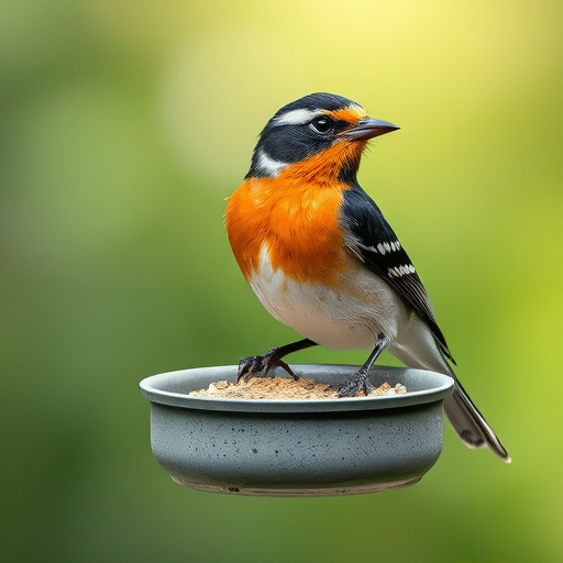 Birds perched on weatherproof feeder