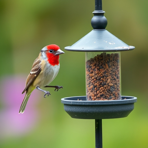 Birds perched on wooden feeding platform