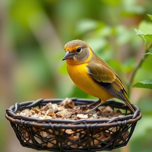 Birds using feeder without seed mess