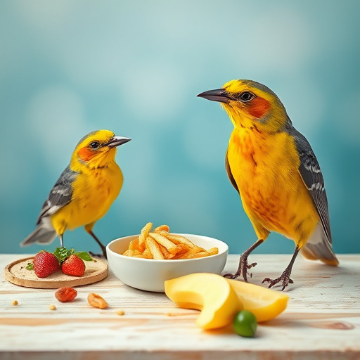 Blackbirds pecking at berries