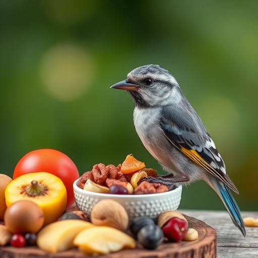 Blue tit eating suet from hanging cage