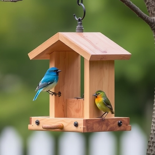 Blue tit perched on hanging feeder