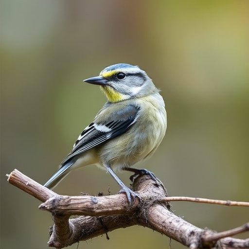 Blue tit perched on hanging feeder