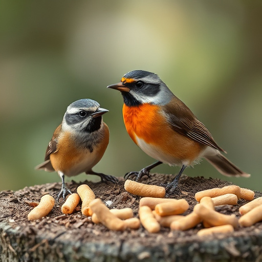 Blue tits feeding on sunflower seeds