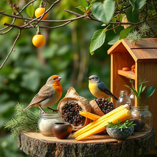 Blue tits feeding on sunflower seeds