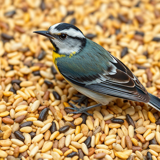 Bulk bird seed bags stacked neatly