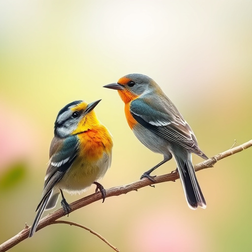 Chaffinches eating peanuts in garden