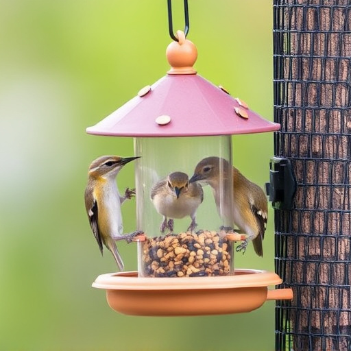 Cheap feeder for safe bird feeding