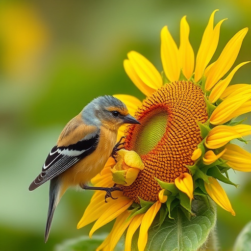 Clean sunflower hearts in metal mesh feeder