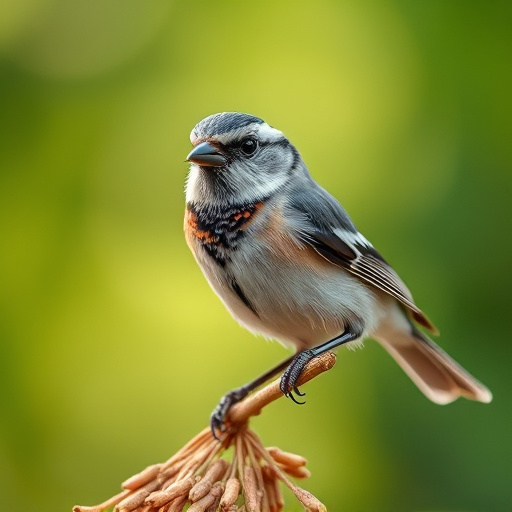 Clean sunflower hearts in metal mesh feeder
