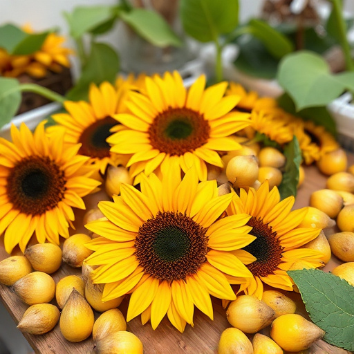 Clean sunflower hearts in metal mesh feeder