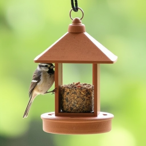 Clear window-mounted bird feeder with birds