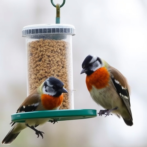 Close-up of birds at window feeder