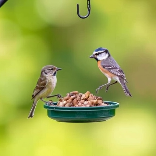 Close-up of birds on feeding station