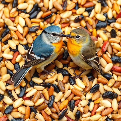 Close-up of colorful wild bird seed
