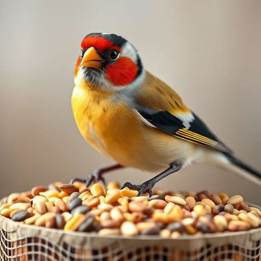 Close-up of nyjer seed-filled feeder