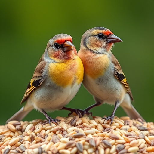 Close-up of nyjer seed-filled feeder