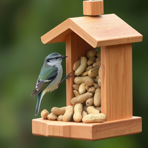Close-up of peanuts on feeding table