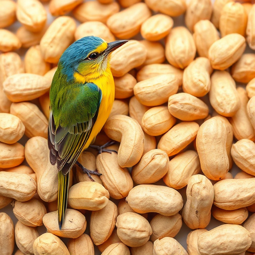 Close-up of peanuts on feeding table
