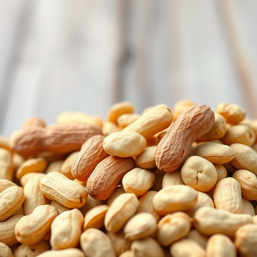 Close-up of peanuts on feeding table