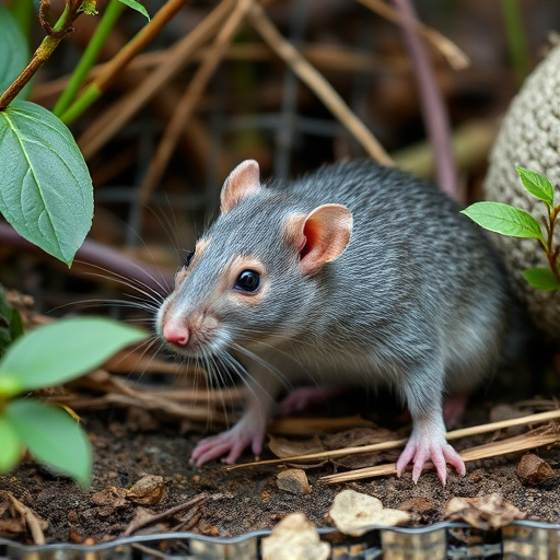 Close-up of rat-proof feeder design