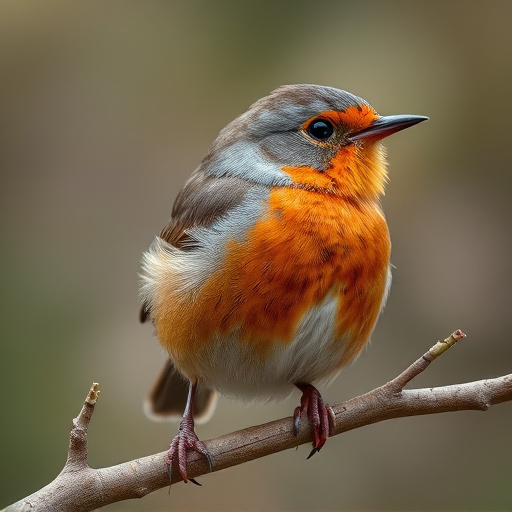 Close-up of robin in garden