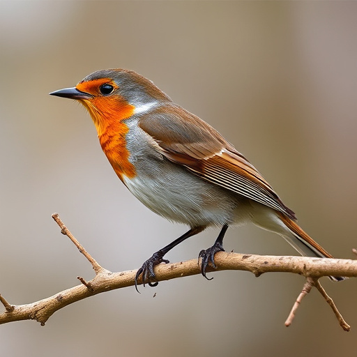 Close-up of robin in garden