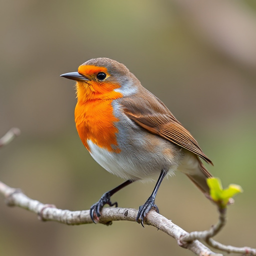 Close-up of robin in garden