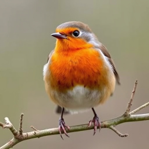 Close-up of robin in garden