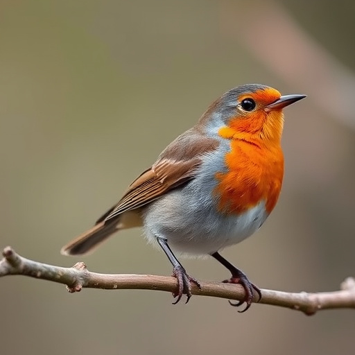 Close-up of robin in garden