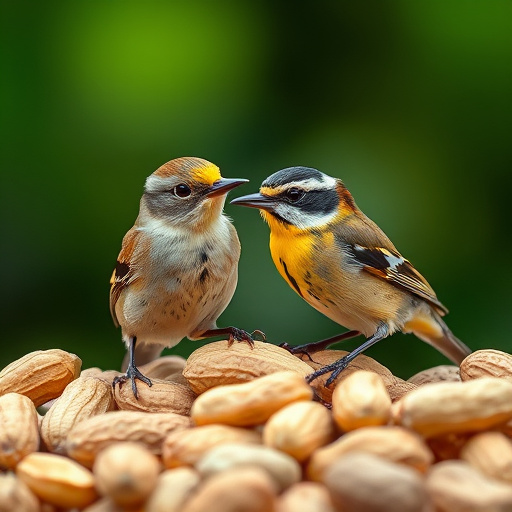 Close-up of shelled peanuts for wildlife