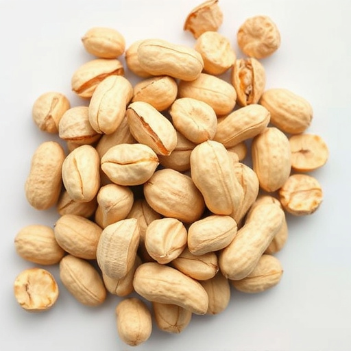 Close-up of shelled peanuts in bowl