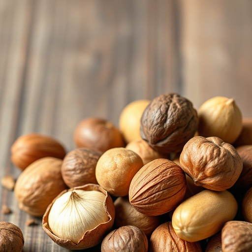 Close-up of shelled peanuts in hand
